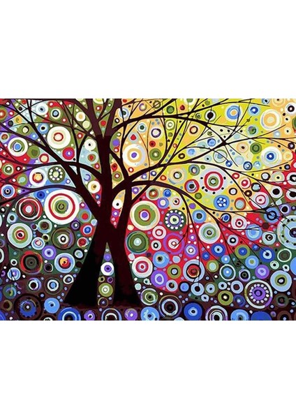 Dilek Ağacı Sayılarla Boyama Seti 40X50 cm (Tuvale Gerili)