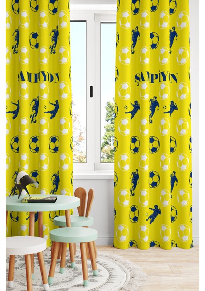 Çocuk ve Bebek Odası Taraftar Futbol Serisi Fon Perde Tek Kanat (Child Room Curtain)