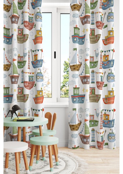 Çocuk ve Bebek Odası Fon Perde Tek Kanat (Child Room Curtain)