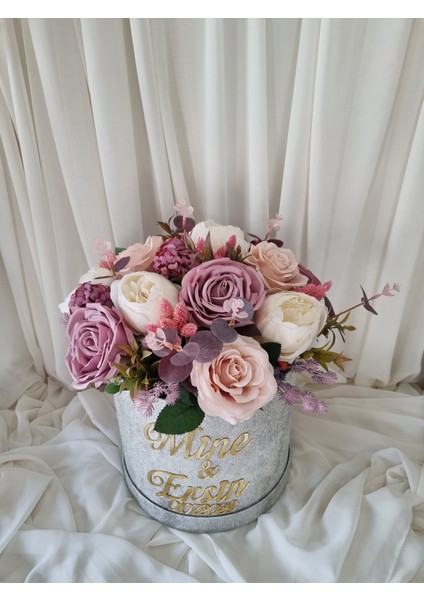 Lila Yapay Söz Çiçeği/kutuda Yapay Kız Isteme Çiçeği