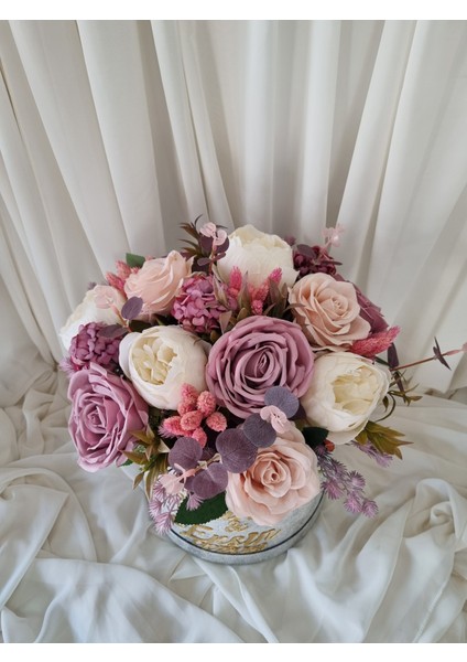 Lila Yapay Söz Çiçeği/kutuda Yapay Kız Isteme Çiçeği modelleri