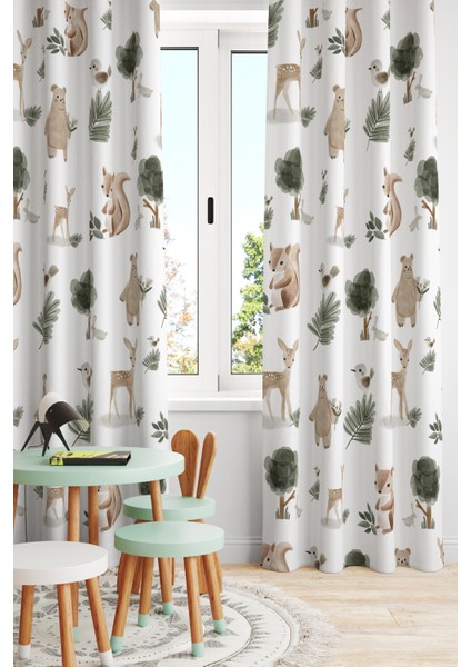 Çocuk ve Bebek Odası Fon Perde Tek Kanat (Child Room Curtain)