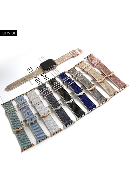 Apple Watch Uyumlu Serisi Parlak Renk Iplik Dikişler