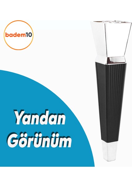 Dempa Lüks Mobilya Oturma Grubu Kanepe Sehpa Tv Ünitesi Koltuk Ayağı Baza Ayakları Siyah Krom 26 cm modelleri