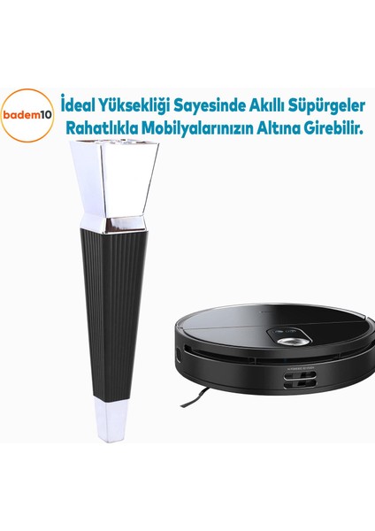 Dempa Lüks Mobilya Oturma Grubu Kanepe Sehpa Tv Ünitesi Koltuk Ayağı Baza Ayakları Siyah Krom 26 cm indirimleri