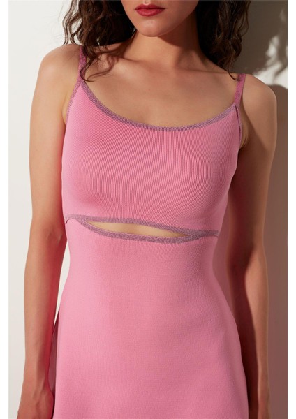 Pembe Simli Askılı Elbise modelleri