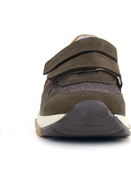 Hakiki Deri Koyu Kahve Çocuk Sneakers Spor Ayakkabı