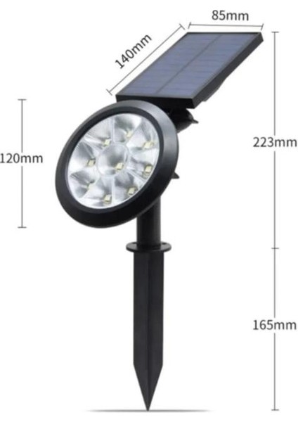 18W Yeşil Renk LED Işık Güneş Enerjili Kazıklı Çim Lambası Cata Solar Bahçe Armatürü
