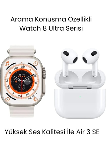 Sanal Ticaretiniz Watch 8 Ultra Akıllı Saat ve Air 3 Se Bluetooth Kulaklık