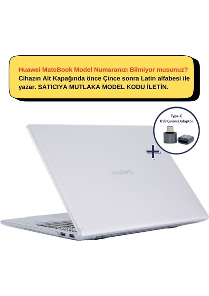 Synccase Huawei Matebook 14 Kılıf Kristal Parlak 2021/2023 Yılı ile Uyumlu