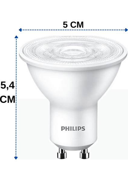 4,7W (50W) 2700K (Sarı Işık) GU10 Duylu PAR16 LED Spot (8 Adet)