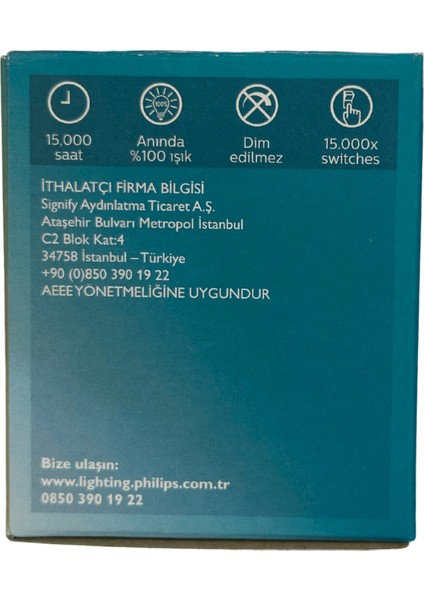 4,7W (50W) 2700K (Sarı Işık) GU10 Duylu PAR16 LED Spot (8 Adet)