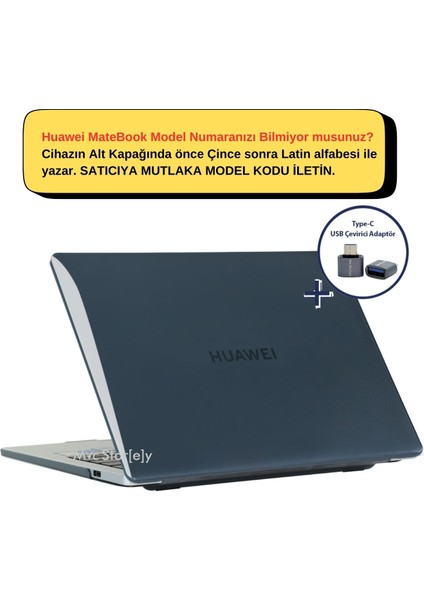 Synccase Huawei Matebook D14 Kılıf Kristal Parmak Izi Yapmaz (2023 Yılı) ile Uyumlu