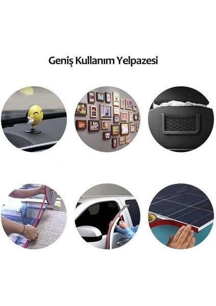 2 Metre Güçlü Yapışkanlı Çift Taraflı Slikon Pratik Şeffaf Bant Nano Bant 3 Adet Birden