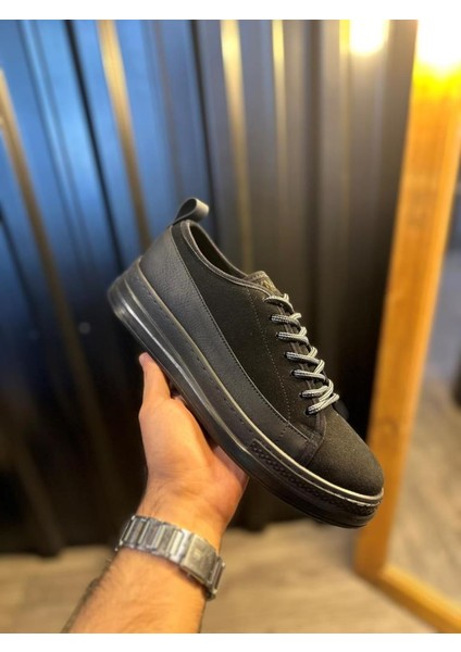 Knack Sneakers Ayakkabı 010 Siyah Süet (Siyah Taban)