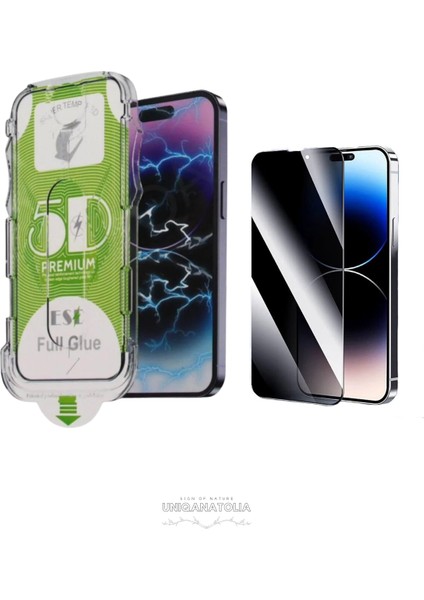Apple iPhone 15 Pro Max Premium Uyumlu Prıvacy Hayalet Magıc Glass Kolay Kurulum Kırılmaz Ekran Koruyucu