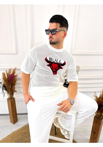 T-Shirt Nefes Alabilen Terletmez Pamuklu Fileli Tişört Oversize Tshirt Bull