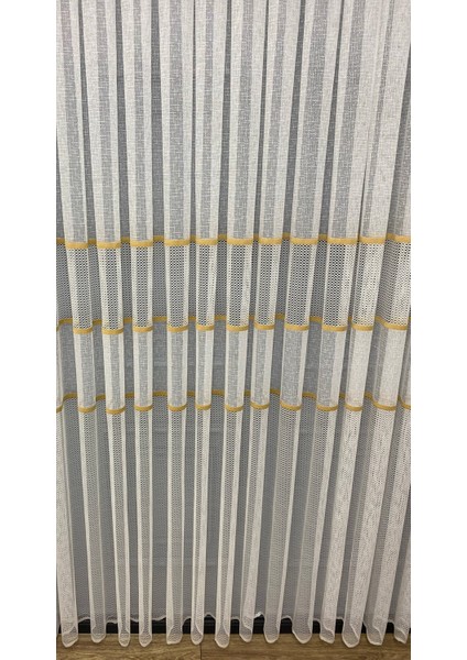 Milano Gold Altın Ara Bantlı Yeni Tasarım 2kat Pileli Tül Perde modelleri