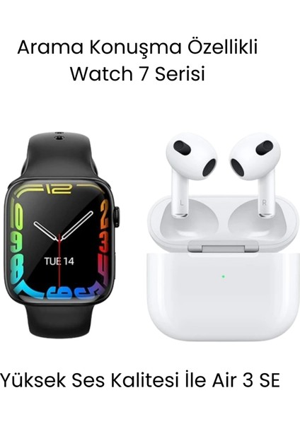 Sanal Ticaretiniz Watch 7 Serisi Akıllı Saat ve Air 3 Se Bluetooth Kulaklık