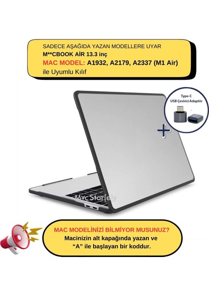 Macbook Air M1 Kılıf 13INÇ Tpu Outdoor (Touchıd'li M1 Air) A2337 A2179 A1932 ile Uyumlu