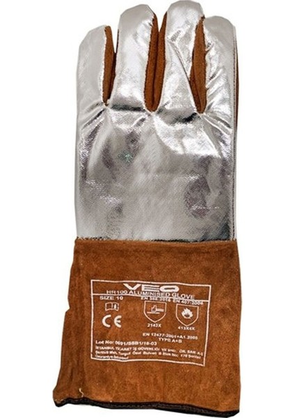 HR100 Alüminize Isıya Dayanıklı Eldiven 1 Çift (Beden-10)