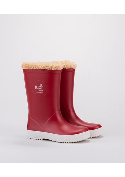 W10207 Splash Nautico Borreguito Kürklü Yağmur Çizmesi Kırmızı