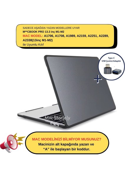 Macbook Pro 13INÇ M1-M2, Tpu Outdoor A1706 A1708 A1989 A2159 A2251 A2289 A2338 ile Uyumlu