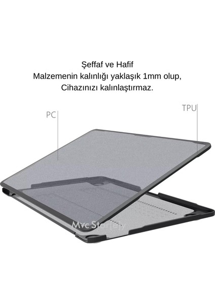 Macbook Pro 13INÇ M1-M2, Tpu Outdoor A1706 A1708 A1989 A2159 A2251 A2289 A2338 ile Uyumlu