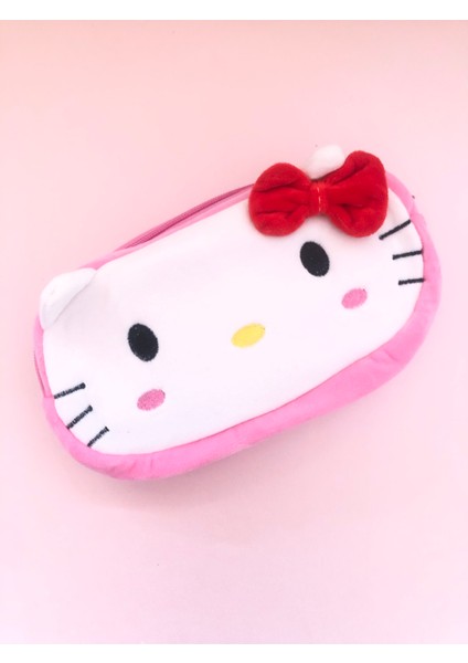 Hello Kitty Sanrio Büyük Boy Peluş Kalemlik Kalem Kutu Makyaj Çantası Düzenleyici