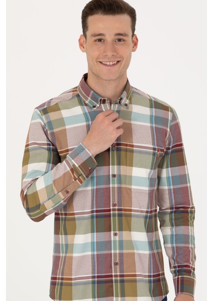 Erkek Bordo Gömlek Desenli 50272294-VR014 fırsatları