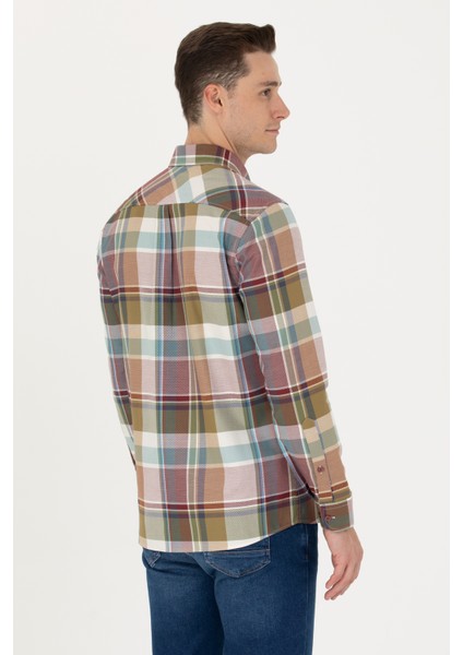 Erkek Bordo Gömlek Desenli 50272294-VR014 indirimleri