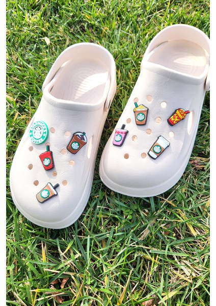 Bear & Pear Starbaks Jibbitz 8 Adet Terlik Süsü Crocs Aksesuar Kahve Bardağı