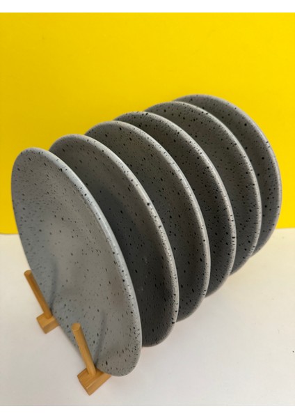 Yeni Corendon Serisi Gri Desenli 25 cm Servis Tabağı 6 Lı fırsatları