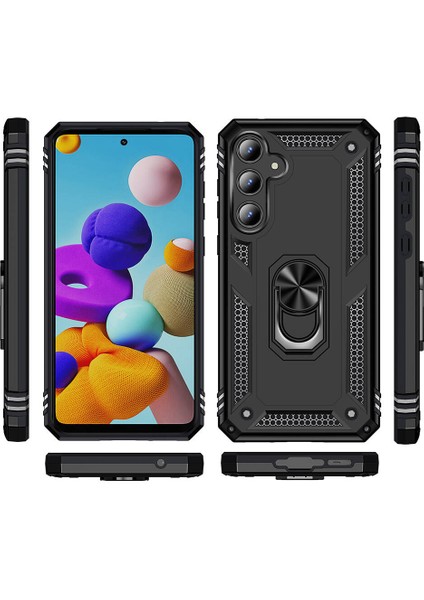 Samsung Galaxy A35 Uyumlu Kılıf Soldier Korumalı Yüzüklü ve Mıknatıslı fiyatları