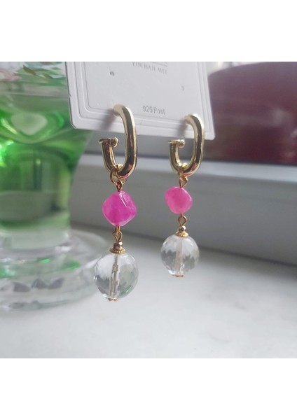 Doğal Kristal Taşlı Salkım Küpe fiyatları