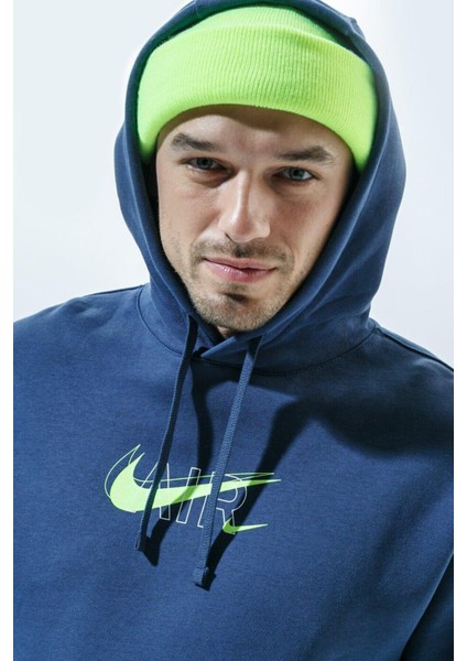 Air Sportswear Clup Hoodie Blue Standart Fit Kesim Lacivert Erkek Swatshrit modelleri