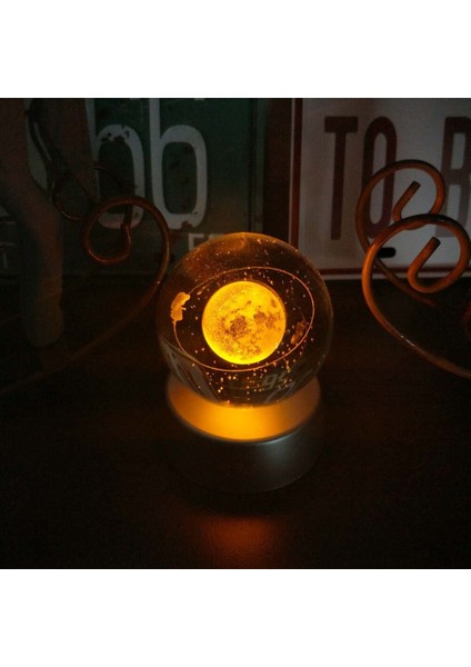 Satürn Çemberinde Yürüyen Kız Işıklı Cam Küre 8cm*6cm modelleri