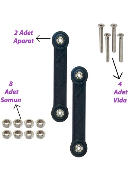 2 Adet Beşik Sallama Aparatı Siyah 14.5 cm