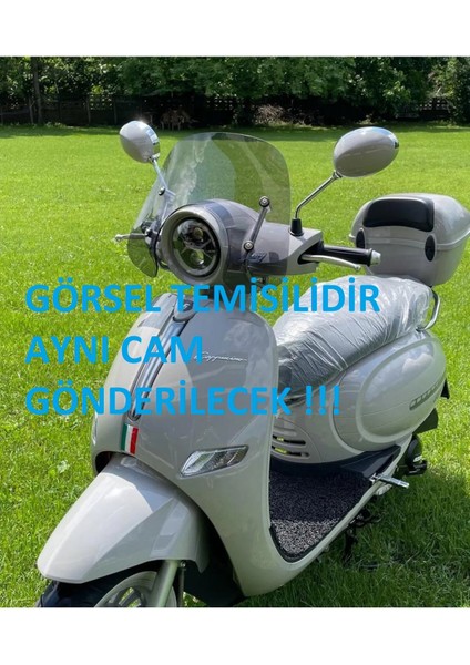 Aras Moto Sym Fiddle Ön Siperlik Camı Açık Füme Saydam Kısa Tip 33 cm ,bağlantı Aparatlı -Arasmoto