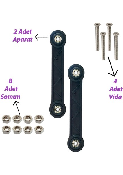 2 Adet Beşik Sallama Aparatı Siyah 15.5 cm