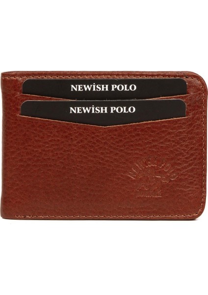 Newishpolo Newish Polo Deri Kartlık Taba