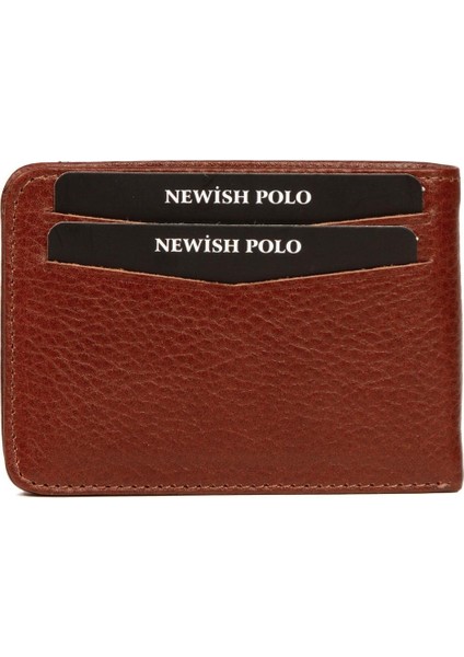 Newishpolo Newish Polo Deri Kartlık Taba