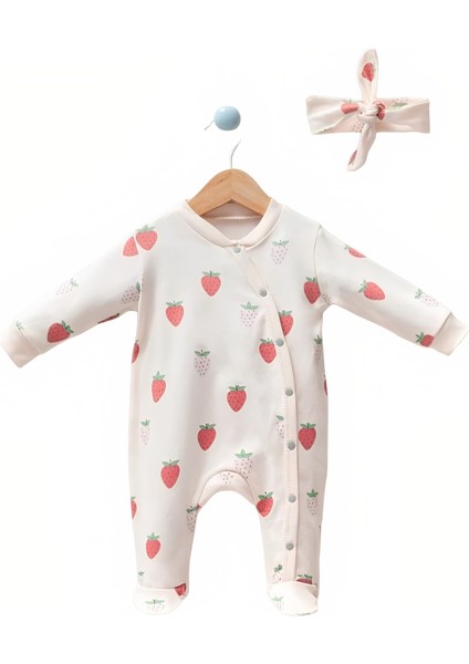Baby Bliss, Çilekli Bandanalı Kız Bebek Tulumu