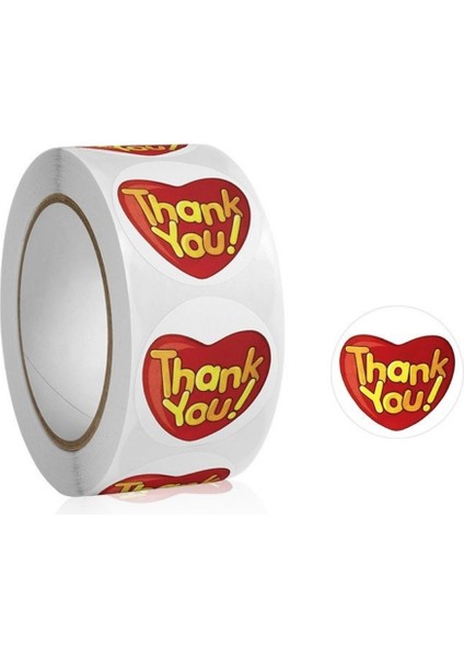 Thank You Etiket Sticker 2,5 cm Ölçüsünde 48 Adet