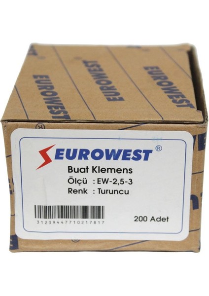 EW-2,5-3 3’LÜ GEÇMELİ TURUNCU BUAT KLEMENS ( 200 Adet )