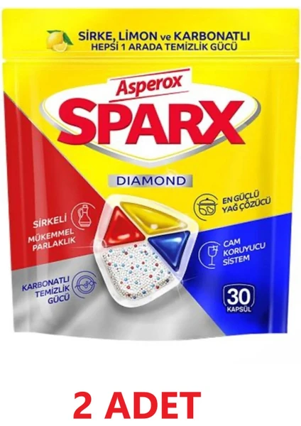 Sparx Bulaşık Makinesi Kapsül 30 Yıkama Yerli Üretim 2 Adet