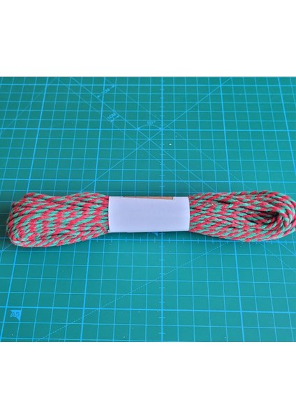 Hediye Paketleme Ambalaj Ipi 10 Metre Yeşil Kırmızı Renk Marteniçka Ipi