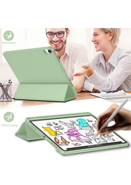 iPad Air 11 Inç 6. Nesil Kalemlikli Uyku Modlu Yatay Standlı Stromix Smart Kılıf A2902 A2903 A2904