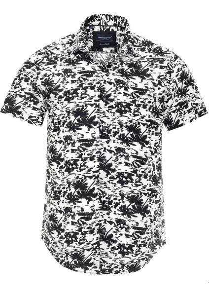 Erkek Büyük Beden 118-191 Kilo Arası Için Uygun Kısa Kollu Cepsiz Viscon Gömlek