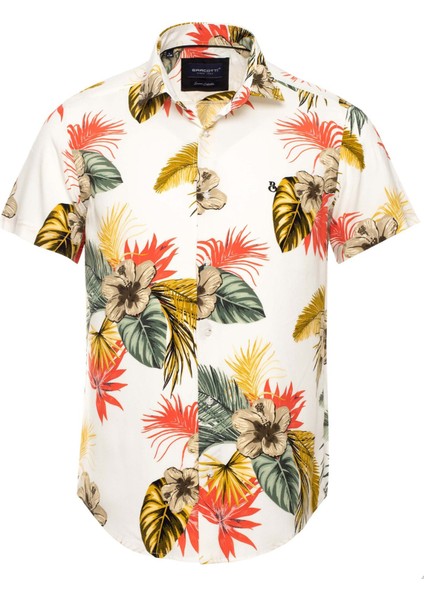 Erkek Büyük Beden 118-191 Kilo Arası Için Uygun Kısa Kollu Cepsiz Viscon Gömlek